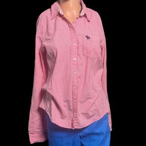Abercrombie & Fitch Pink Button Down Shirt Relaxed Fit